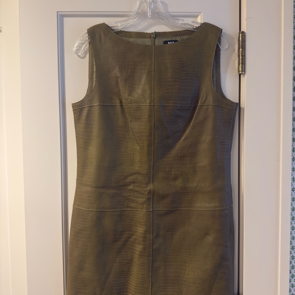 W by Worth Olive Leather Dress